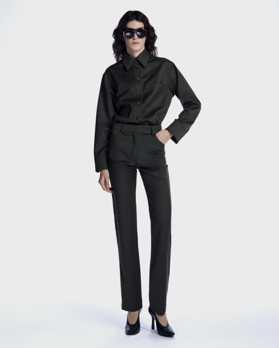 Linita Wool Shirt Dark Olive
