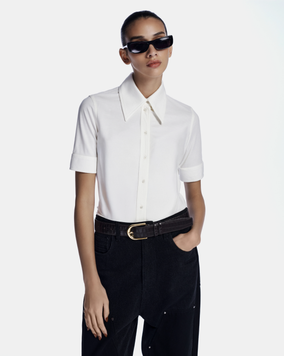 Liquet Knit Blouse Off White