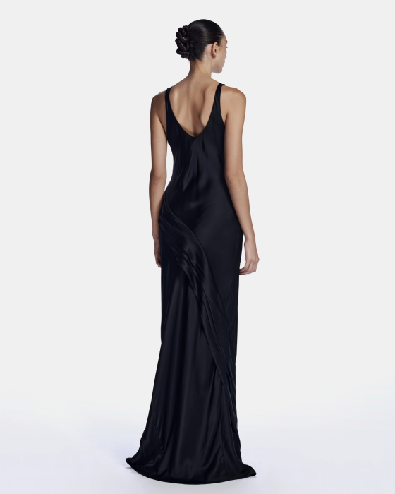 Leda Silk Dress Black
