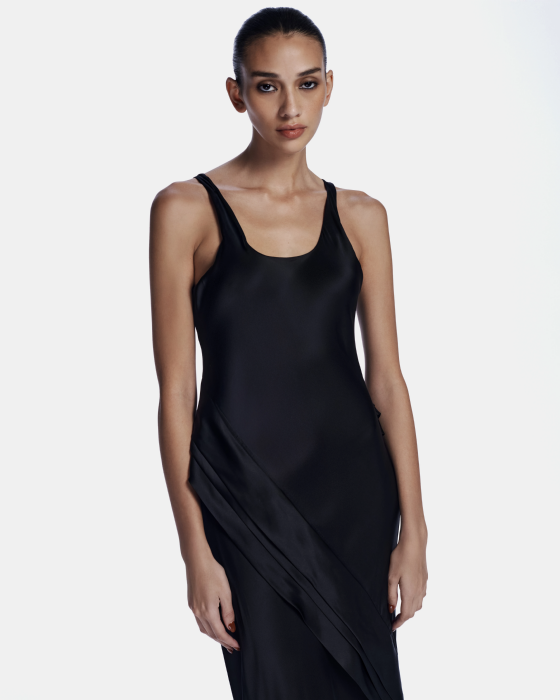 Leda Silk Dress Black