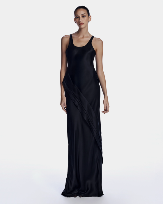 Leda Silk Dress Black