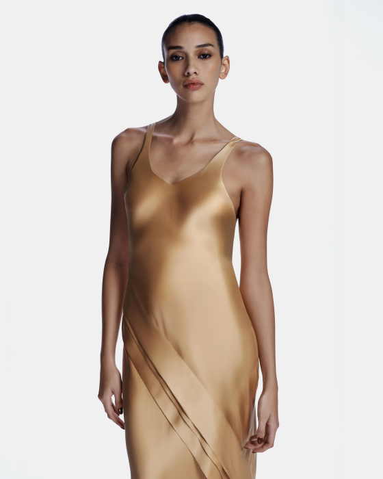 Leda Silk Dress Sand