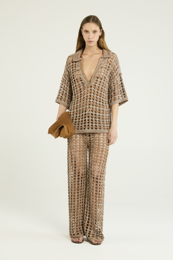 Jusna Knitted Pants Almond-Butter