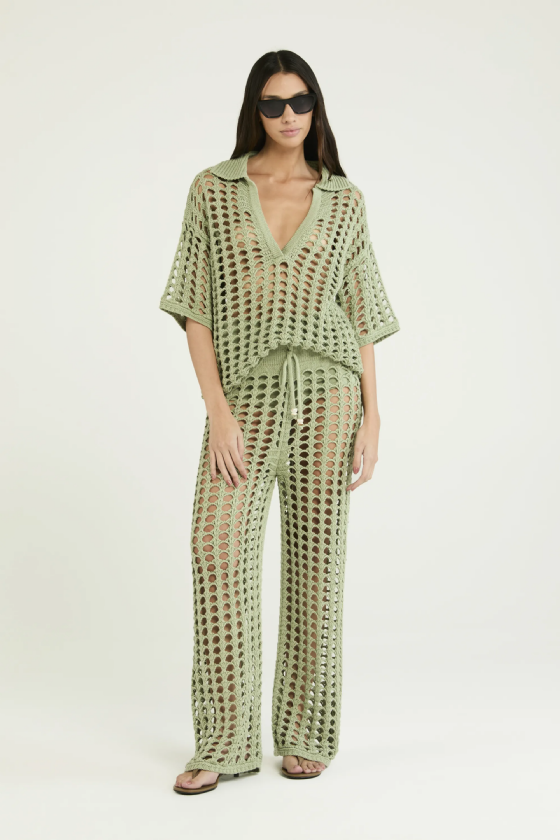 Justino Knit Blouse Fresh Mint