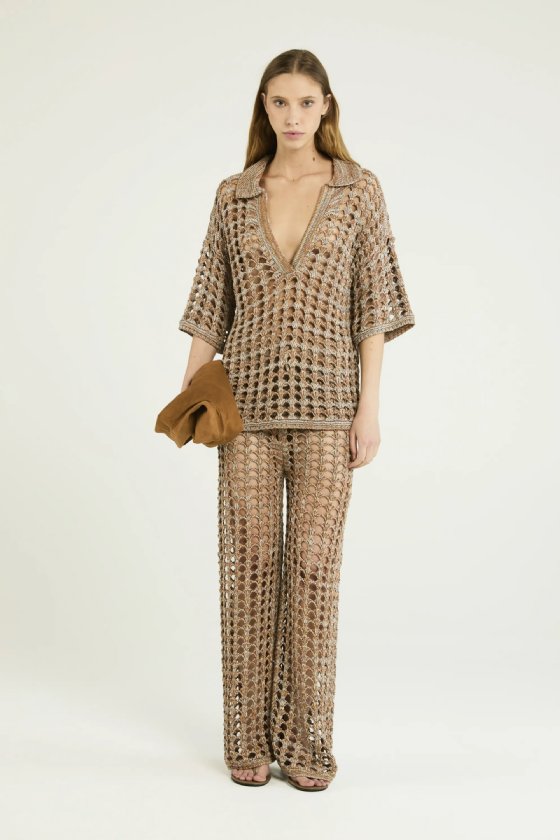 Justino Knit Blouse Almond-Butter