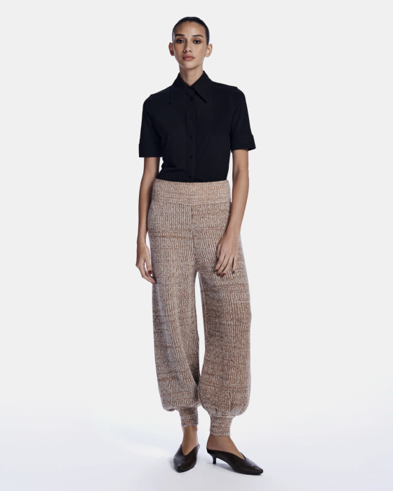 Leiz Knit Pants Melange Camel