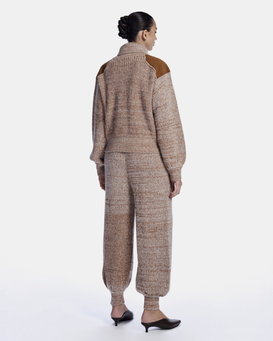 Loriana Knit Blouse Melange Camel