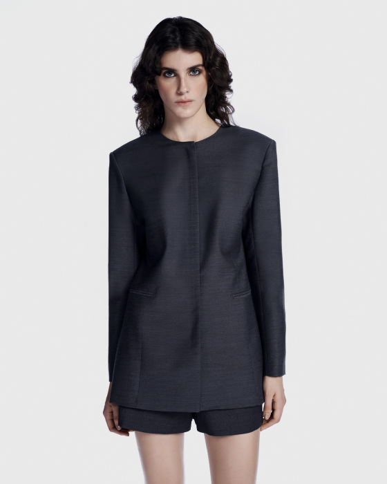 Lem Wool Shorts Gris Mélangé