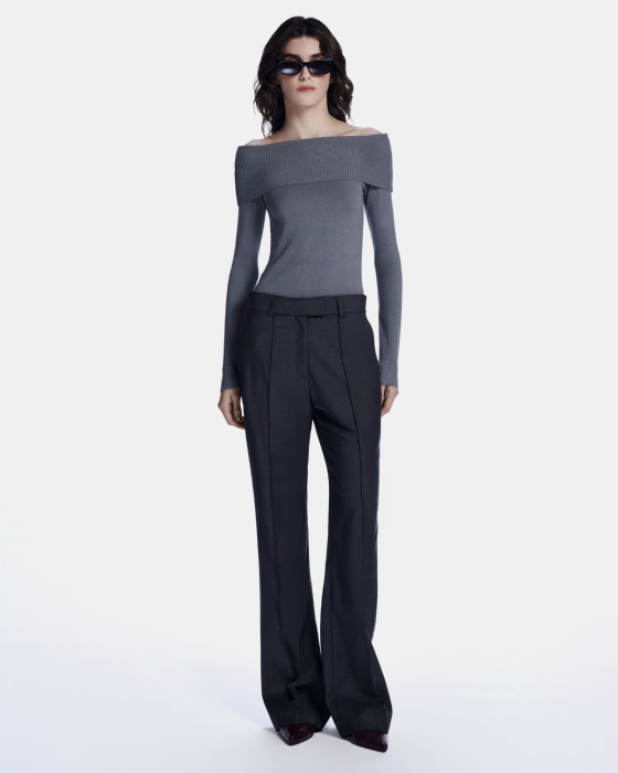 Leonor Wool Pants Gris Mélangé
