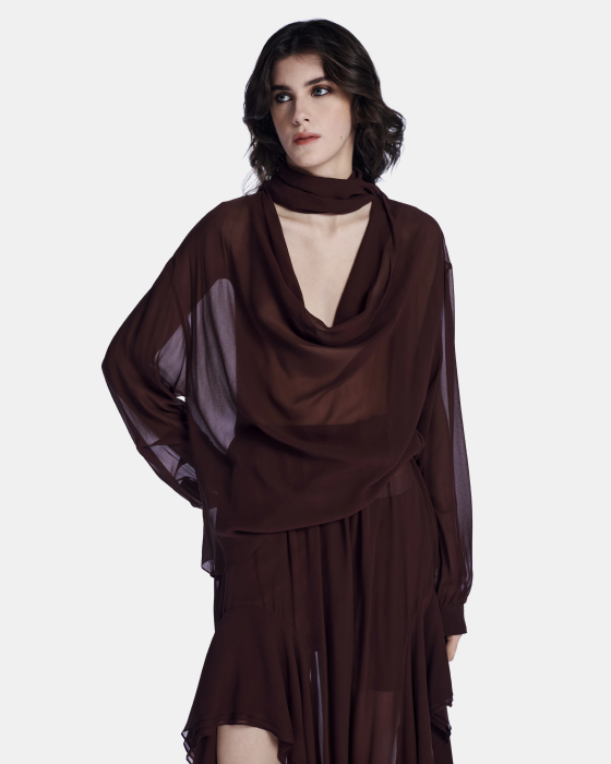 Luzi Silk Pants Brown