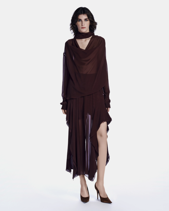 Luzi Silk Pants Brown