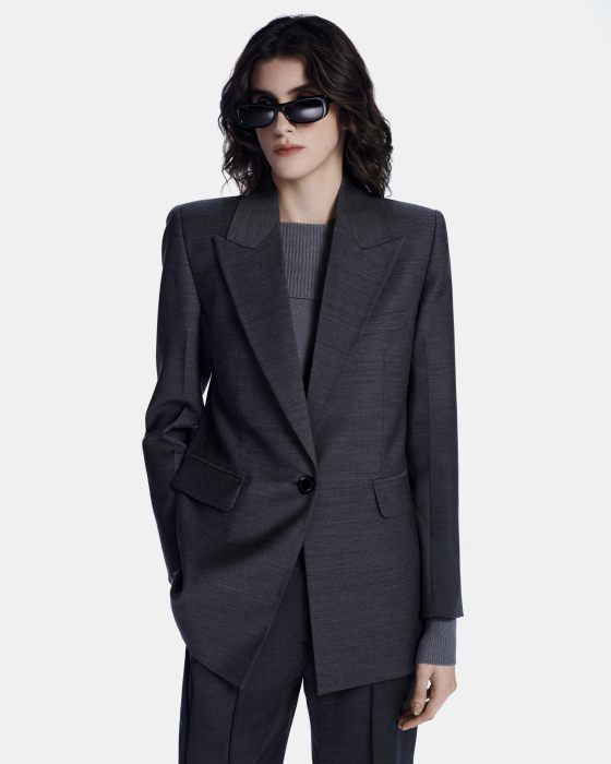 Lidia Wool Blazer Gris Mélangé