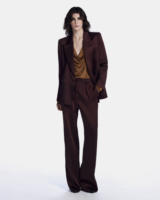 Light Crepe Blazer Brown
