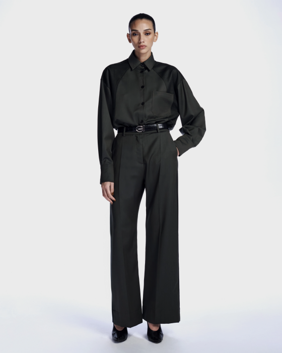 Luzia Wool Shirt Dark Olive