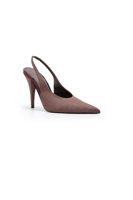 Loiza Satin Pump Clay Brown-Aubergine