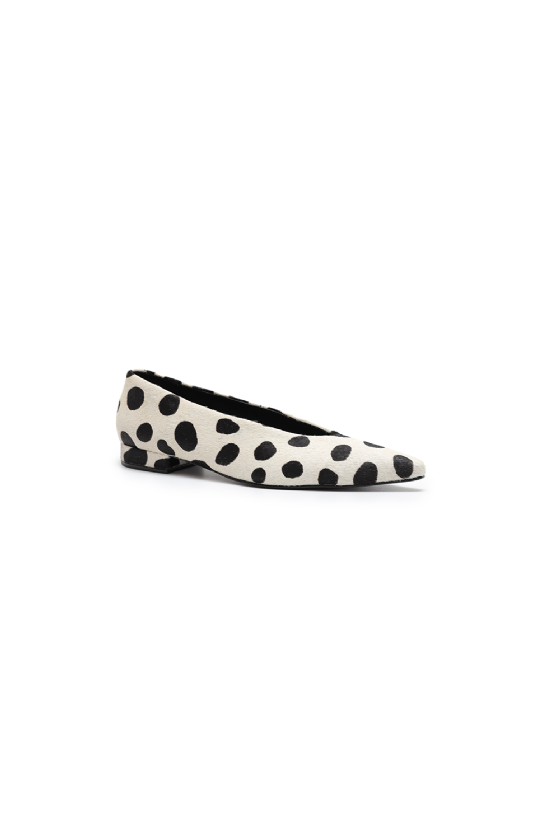 Magrita Leather Flat Off White-Black