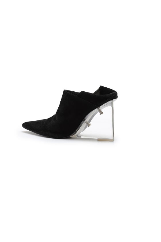 Malai Chamois Mule Black