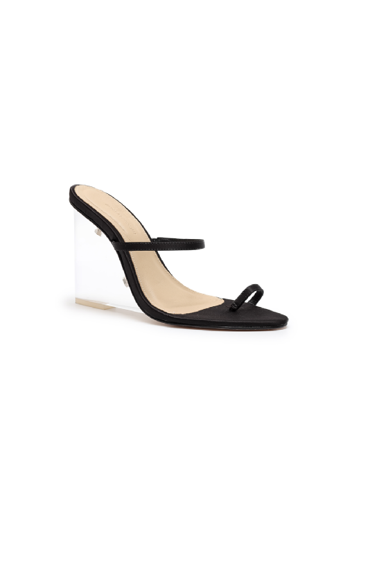 Mitral Satin Sandal Black
