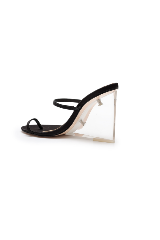 Mitral Satin Sandal Black