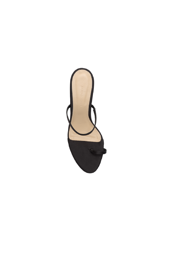 Mitral Satin Sandal Black