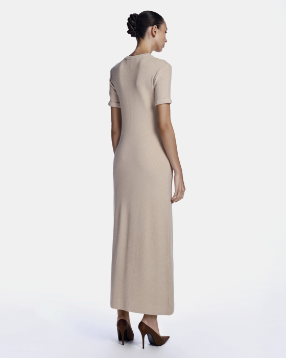 Lastic Knit Dress Etoupe