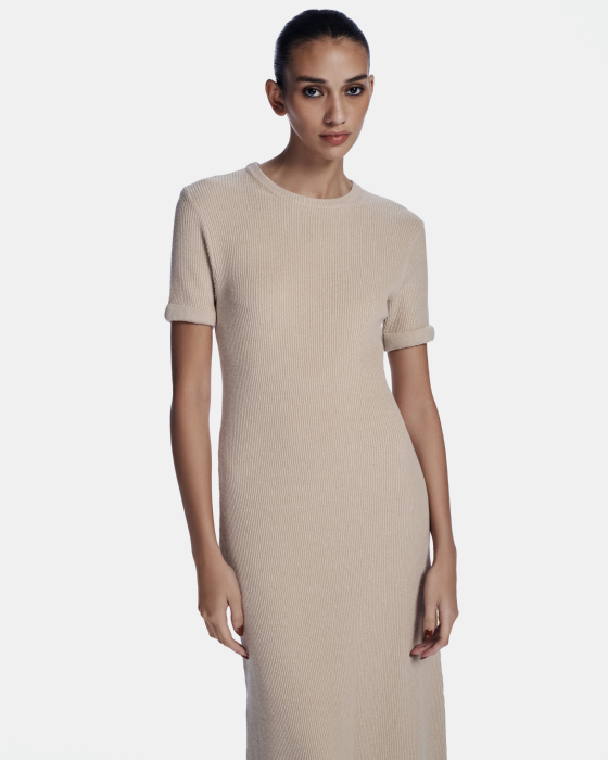 Lastic Knit Dress Etoupe