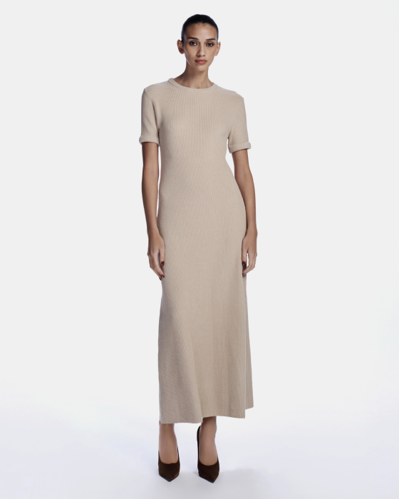 Lastic Knit Dress Etoupe