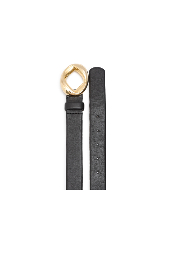 Mintropy Leather Belt Black-Gold