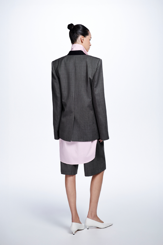 Blazer Wool Cv Mince Coal Brown