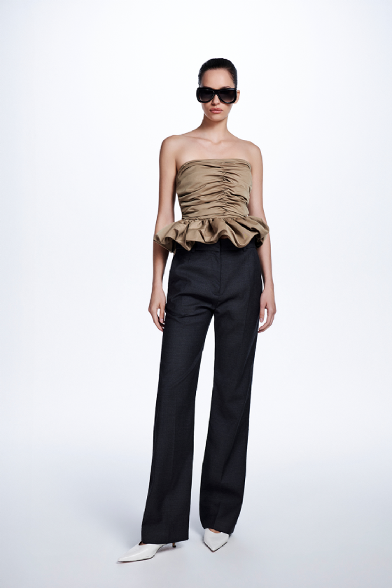 Monata Wool Trousers Melange Gris