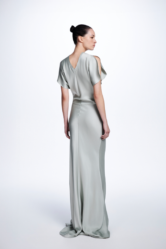 D Muri Crepe Dress Warm Silver