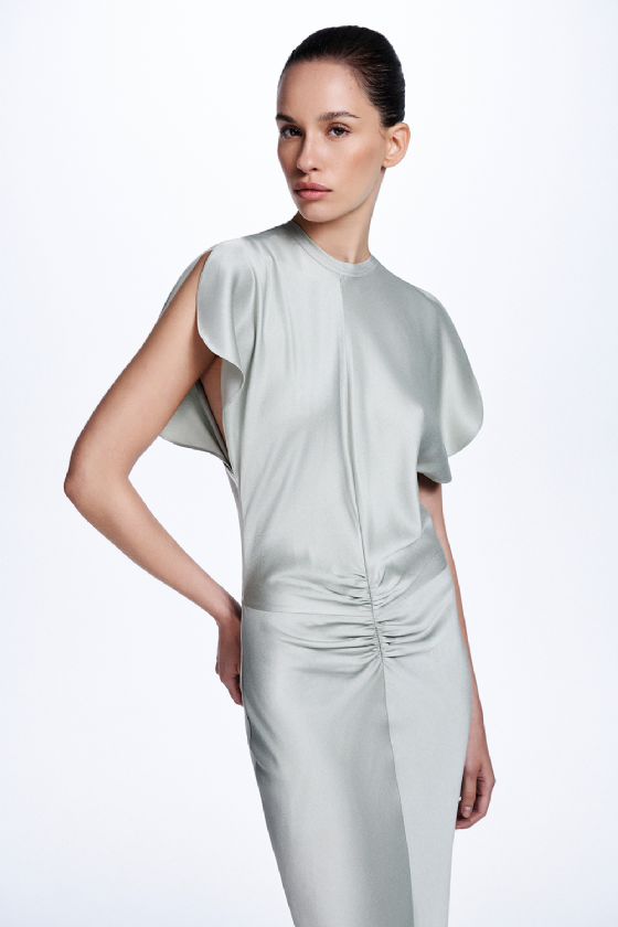 D Muri Crepe Dress Warm Silver