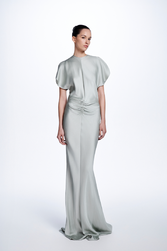 D Muri Crepe Dress Warm Silver