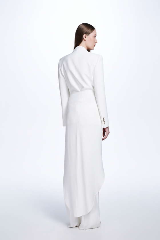  Maila Crepe Sash Skirt Off White