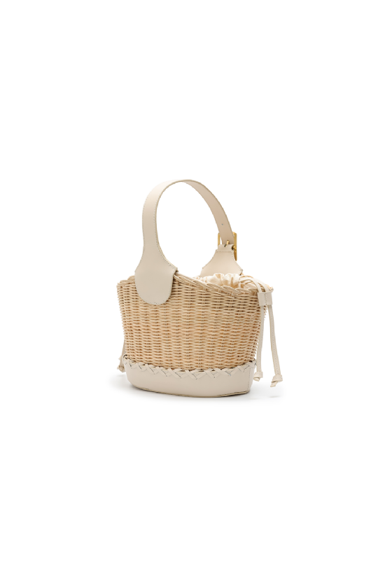 Mia Straw Bag Off White-Ecru