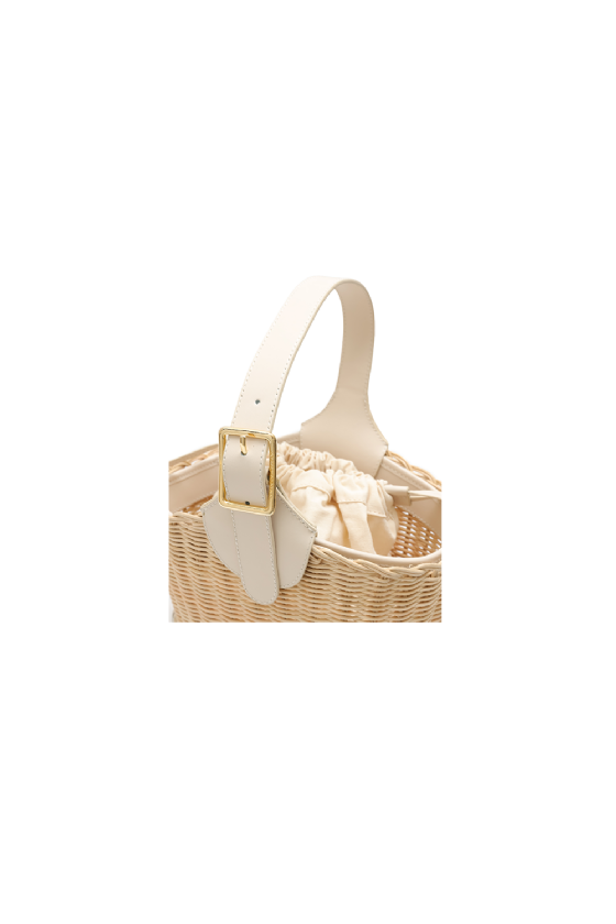 Mia Straw Bag Off White-Ecru