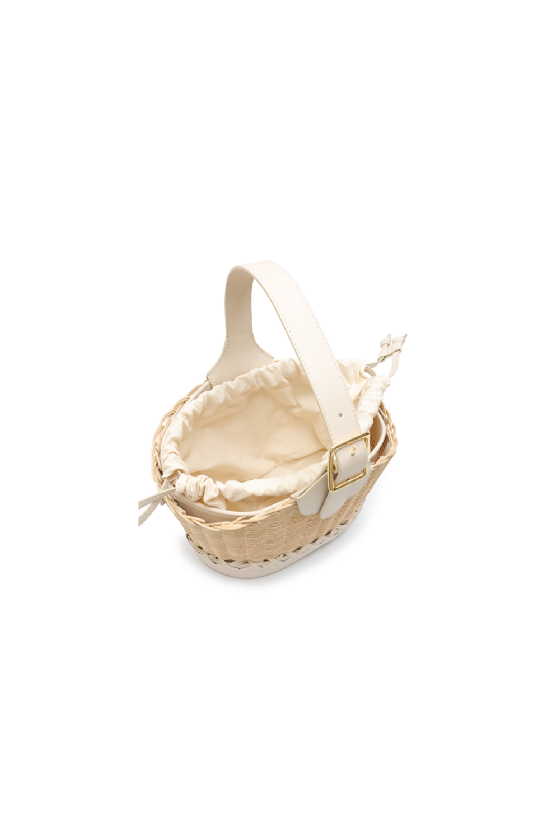 Mia Straw Bag Off White-Ecru