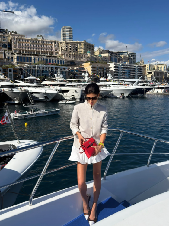 L Manda Crepe Blazer  Melange Etoupe