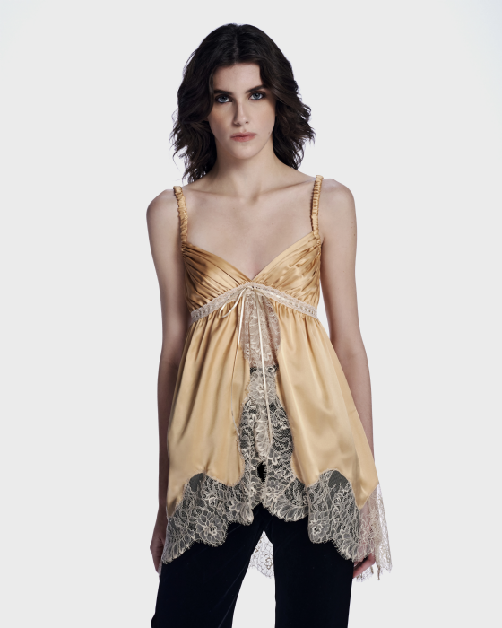 Lyves Satin Tank Top Sand