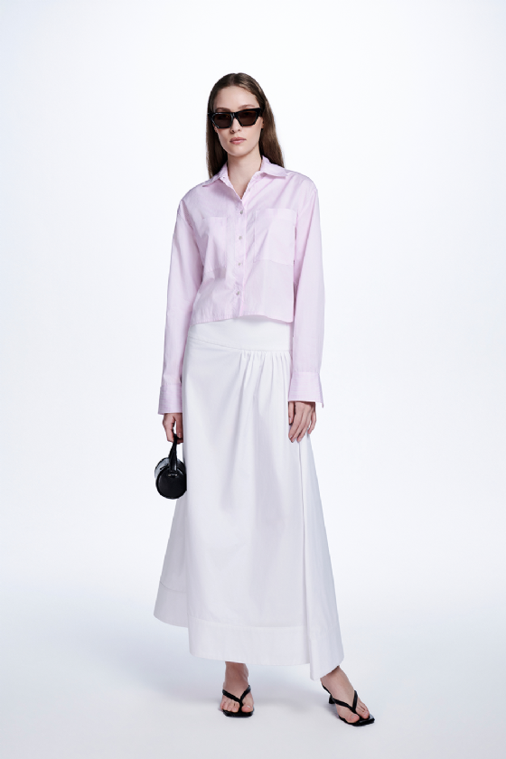 Mori  Cotton Twill Shirt White
