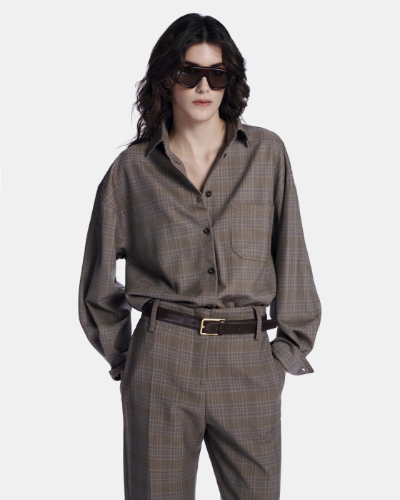 Linat Wool Trousers Funghi