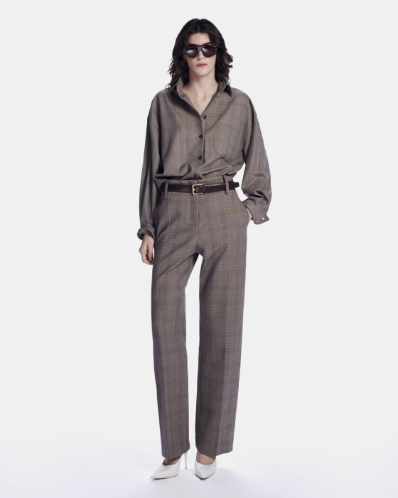 Linat Wool Trousers Funghi