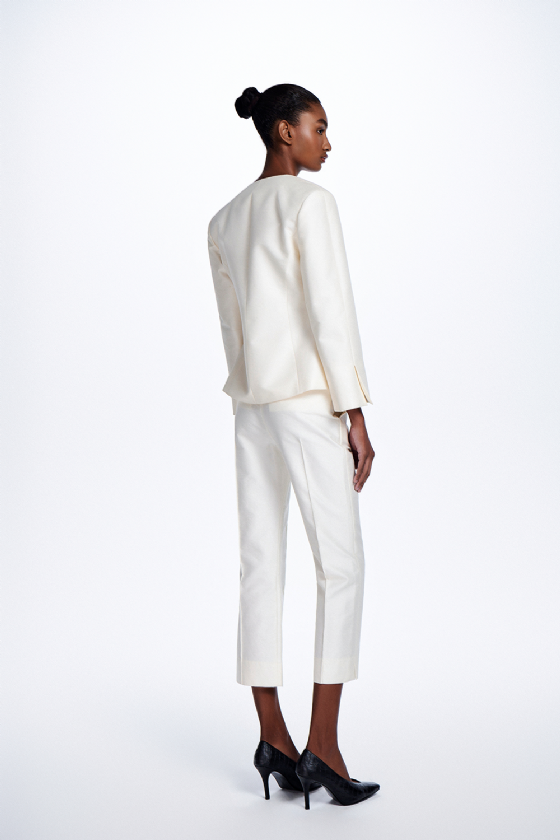 Marga Shantung Blazer Off White