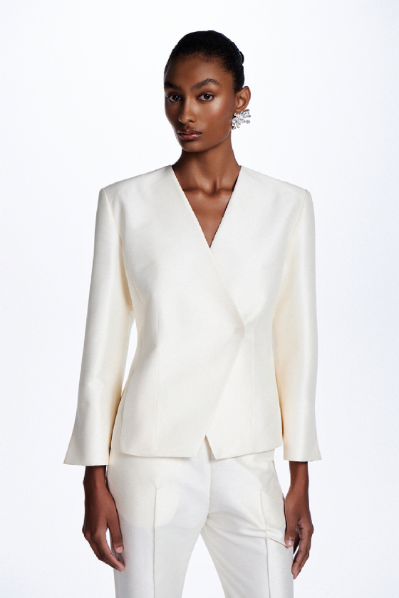 Marga Shantung Blazer Off White