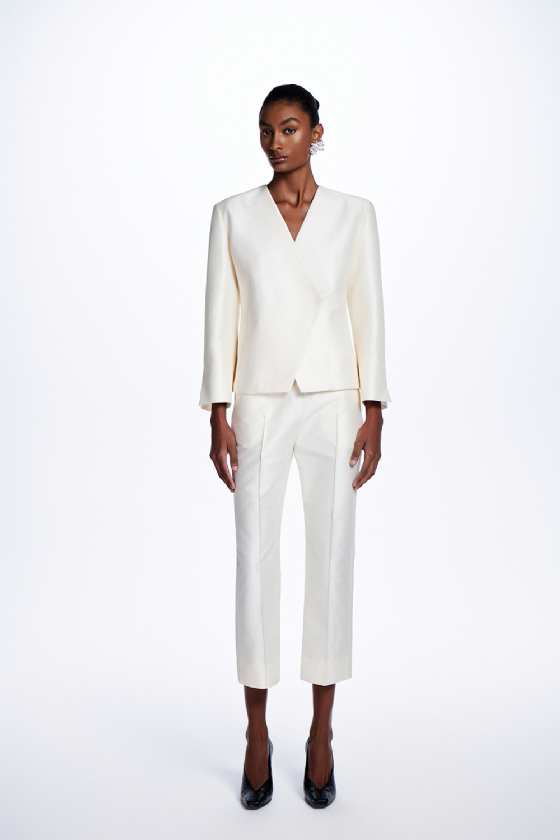 Marga Shantung Blazer Off White