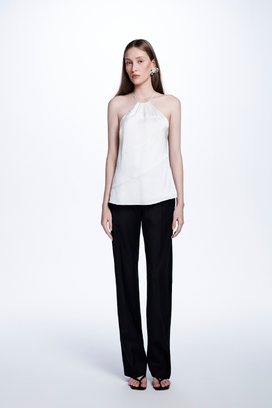 Minnie Silk Satin Blouse Off White