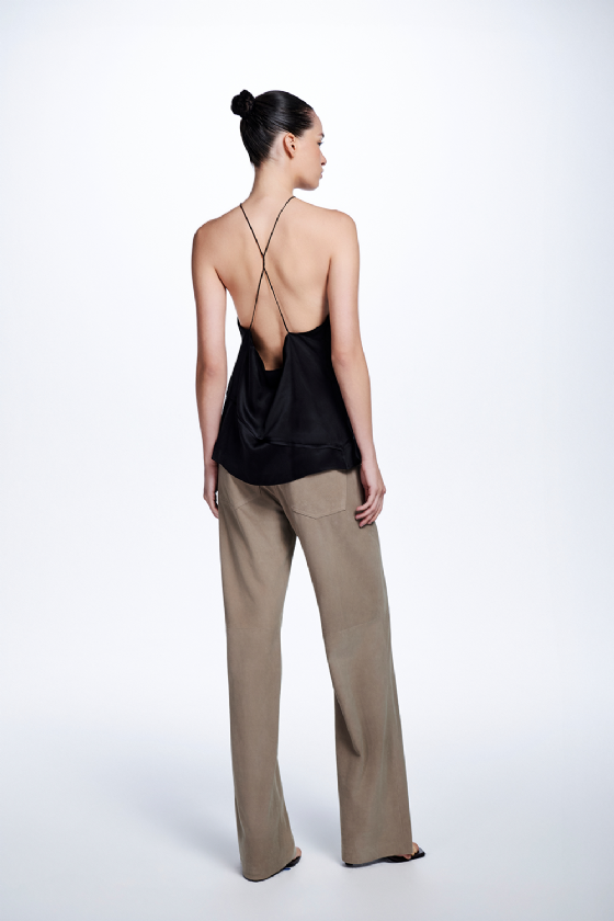 Minnie Silk Satin Blouse Black