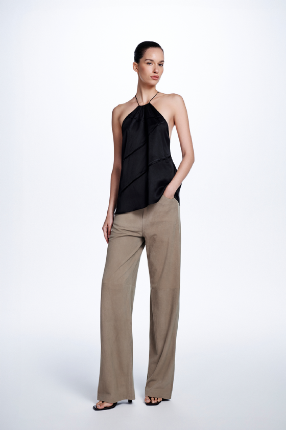 Minnie Silk Satin Blouse Black