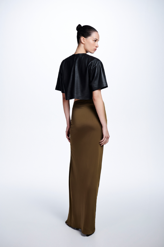 Menes Jersey Skirt Golden Brown