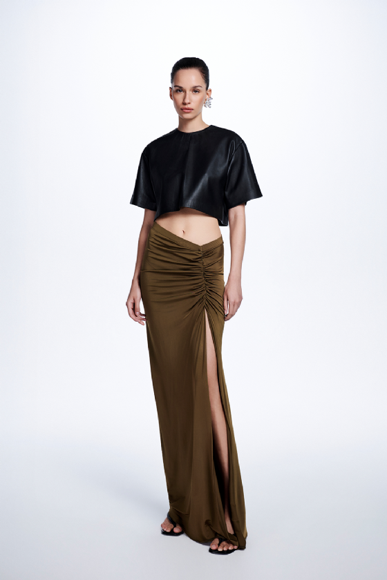 Menes Jersey Skirt Golden Brown
